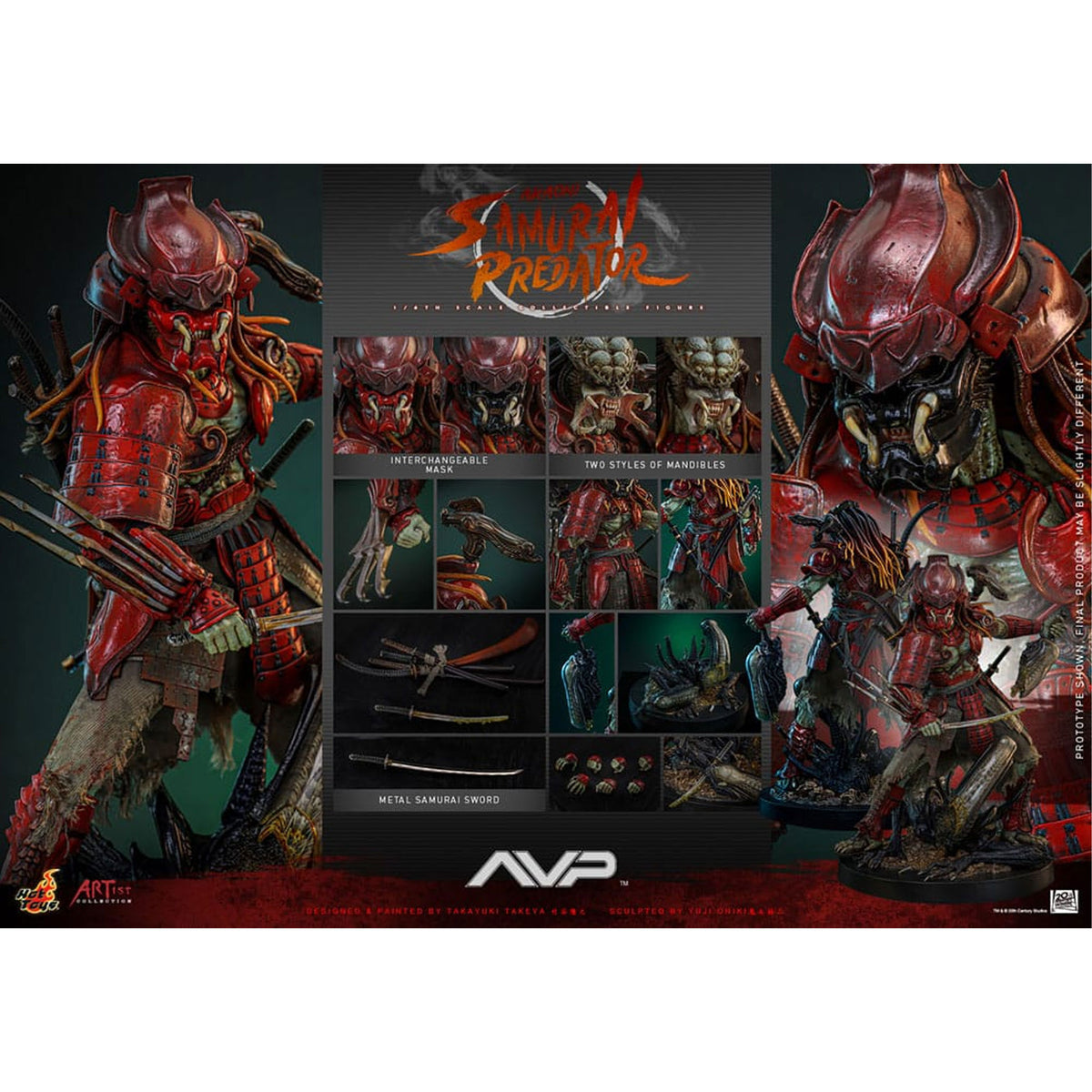 Alien vs. Predator Artist Collection 1/6 Akaoni Samurai Predator -Action Figure