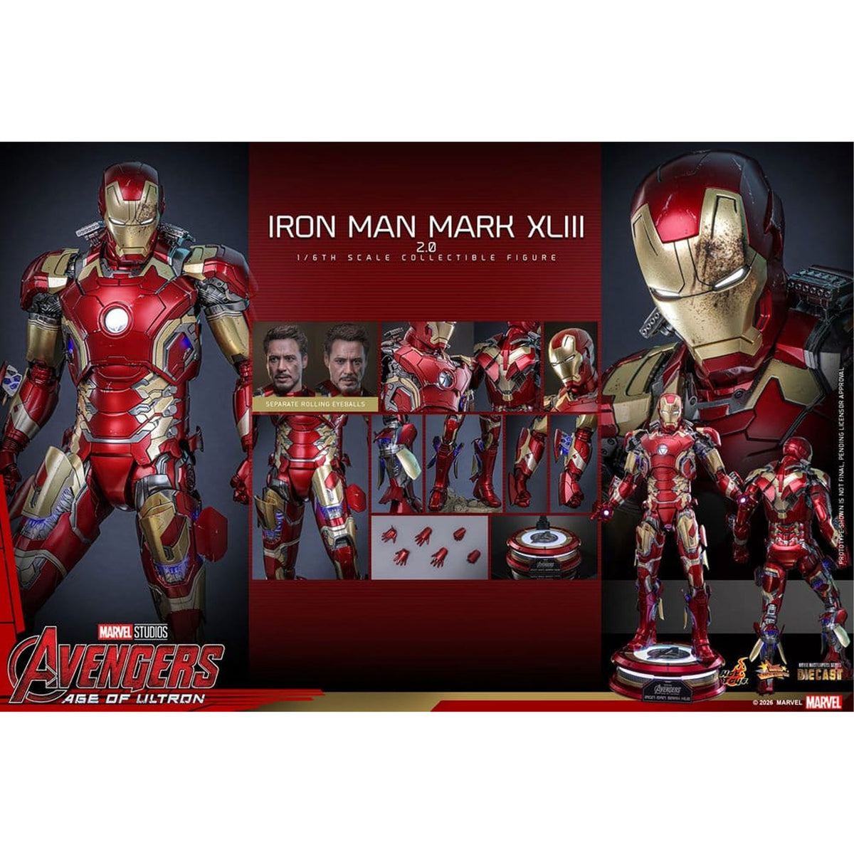 Avengers: Age of Ultron Movie Masterpiece Diecast 1/6 Iron Man Mark XLIII (2.0) -Action Figure