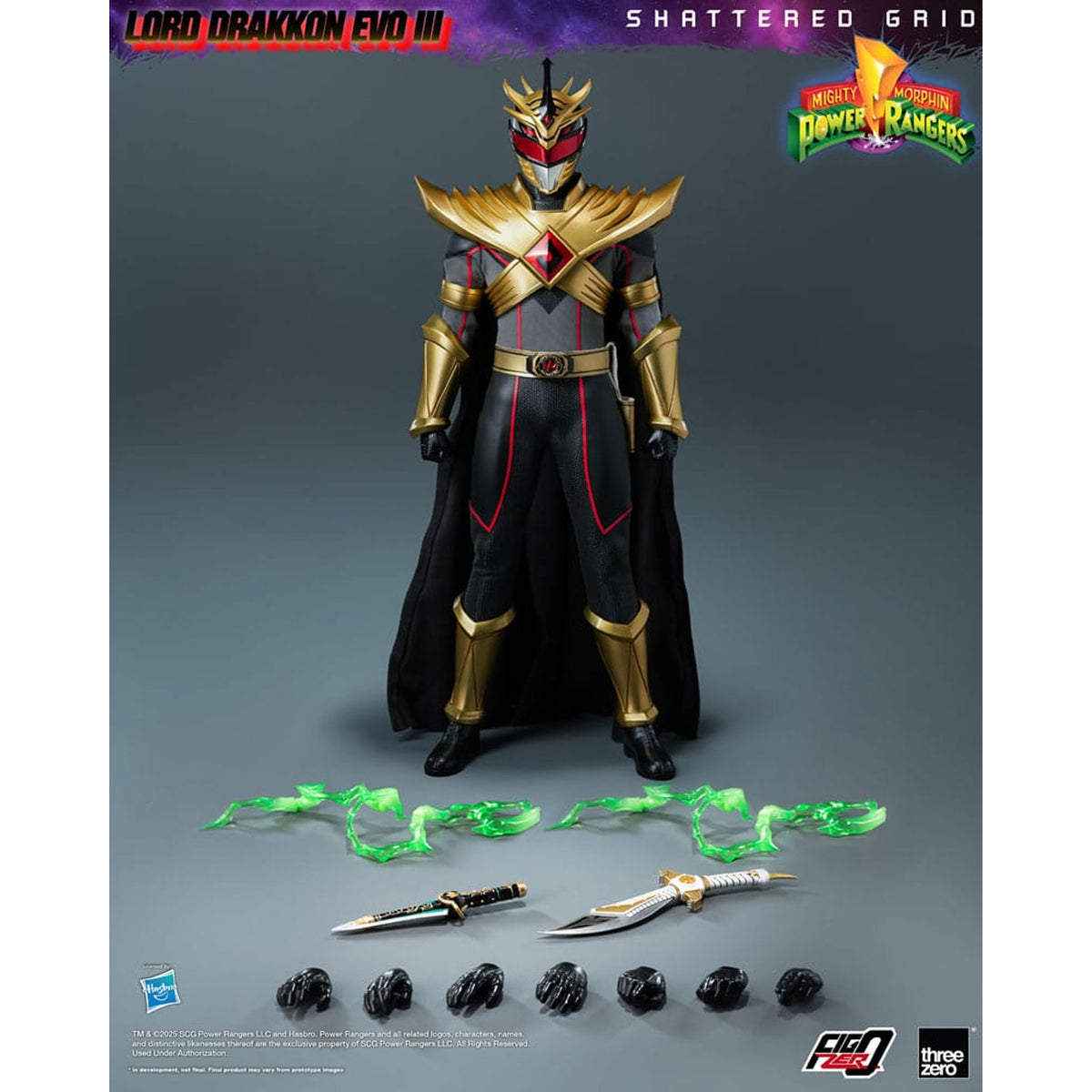Mighty Morphin Power Rangers Shattered Grid FigZero 1/6 Lord Drakkon Evo III -Action Figuuri