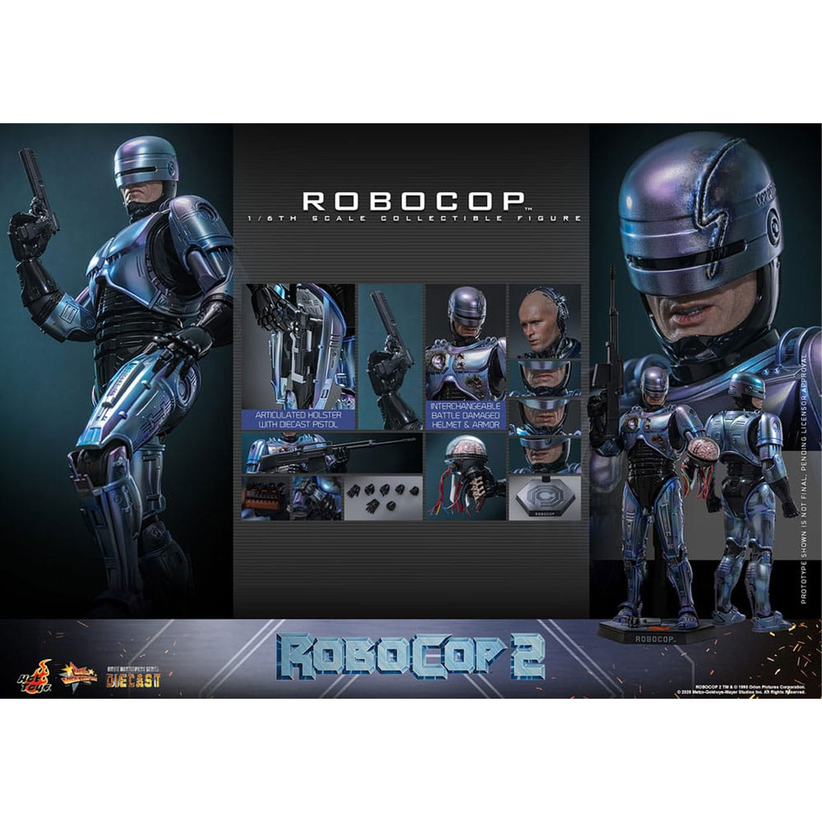 RoboCop 2 Movie Masterpiece Diecast 1/6 RoboCop -Action Figuuri