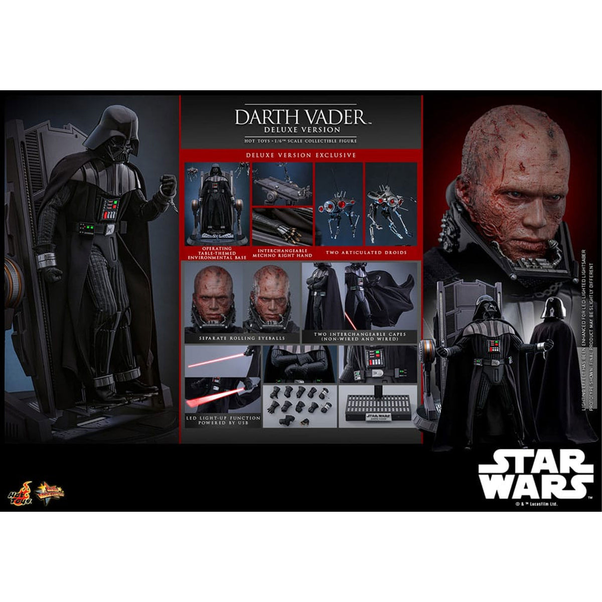 Star Wars: Episode III - Revenge of the Sith Movie Masterpiece Action Figure 1/6 Darth Vader (Deluxe Version)