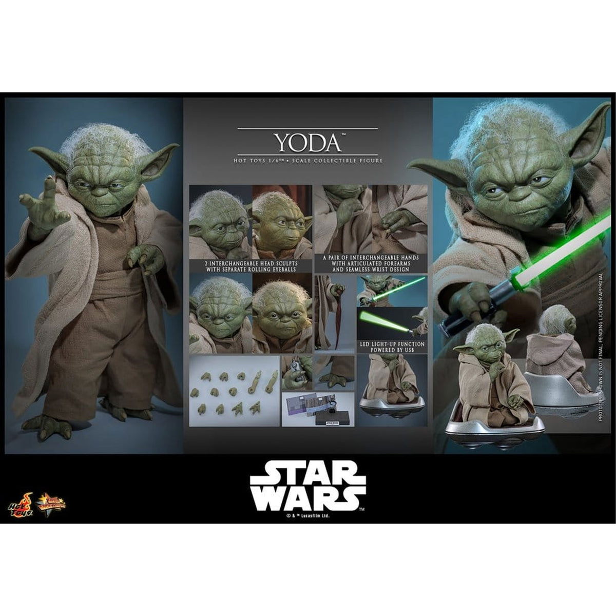 Star Wars: Revenge of the Sith Movie Masterpiece 1/6 Yoda -Action Figure