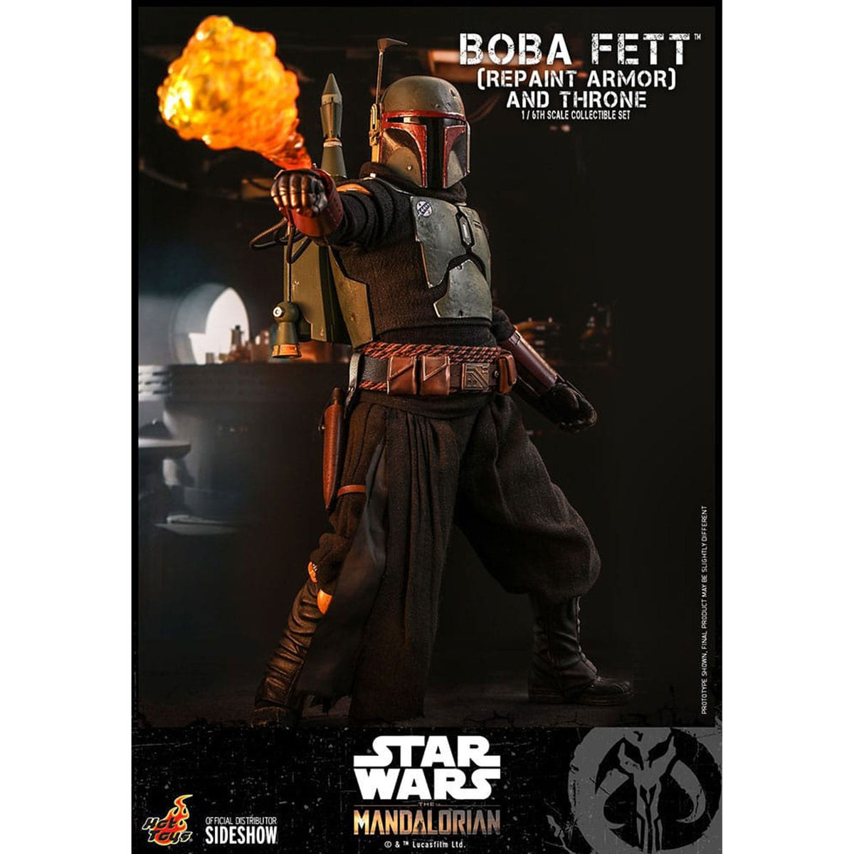 Star Wars: The Mandalorian Action Figure 1/6 Boba Fett Repaint Armor and Throne Special Edition