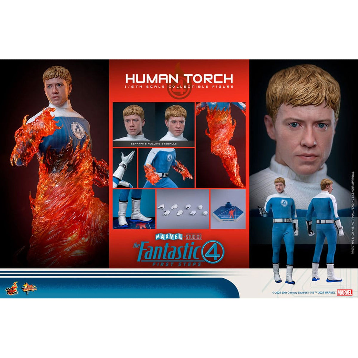 The Fantastic Four: First Steps Movie Masterpiece 1/6 Human Torch -Action Figuuri