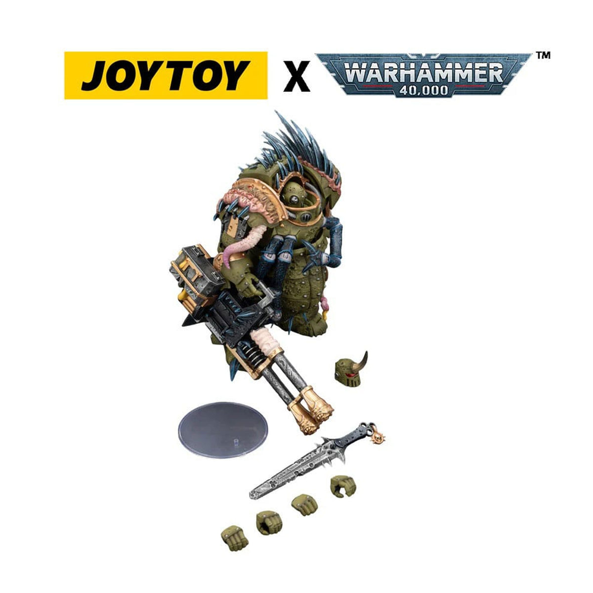 Warhammer 40,000 Death Guard Blightlord Terminator 1 with Reaper Autocannon and Bubotic Blades -Action Figure