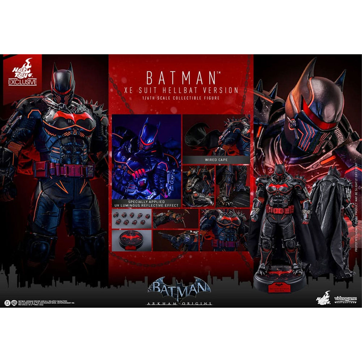 Batman Arkham Origins Videogame Masterpiece 1/6 XE Suit Hellbat Version Hot Toys Exclusive -Action Figure