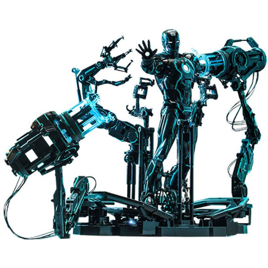 Iron Man 2 1/6 Neon Tech Iron Man with Suit-Up Gantry -Action Figuuri