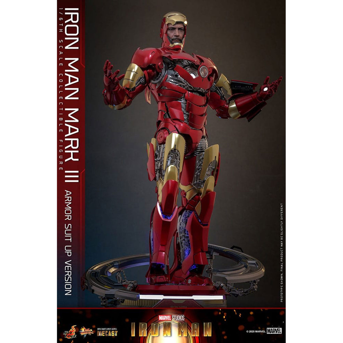 Iron Man Movie Masterpiece Diecast 1/6 Iron Man Mark III (Armor Suit Up Version) -Action Figuuri