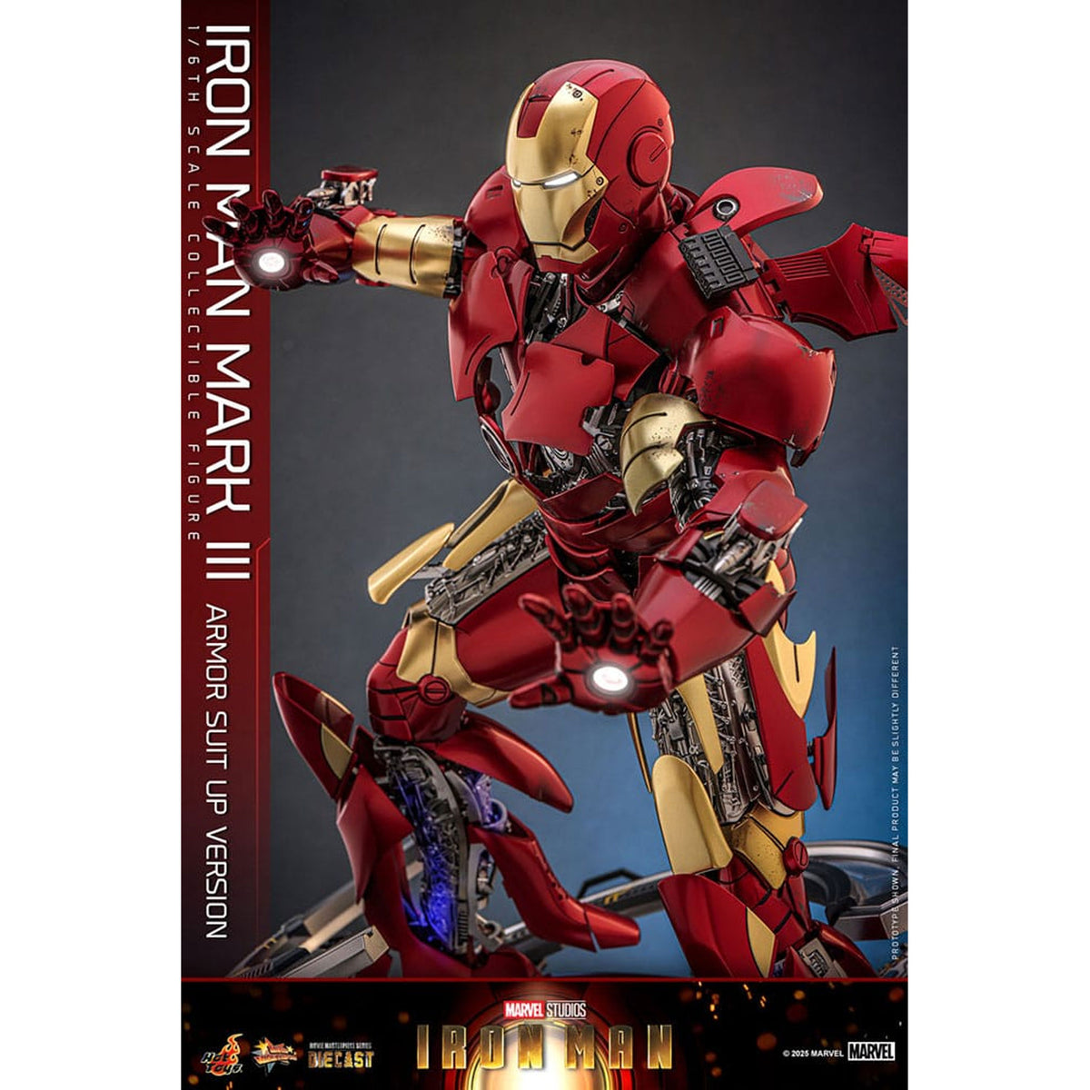 Iron Man Movie Masterpiece Diecast 1/6 Iron Man Mark III (Armor Suit Up Version) -Action Figuuri