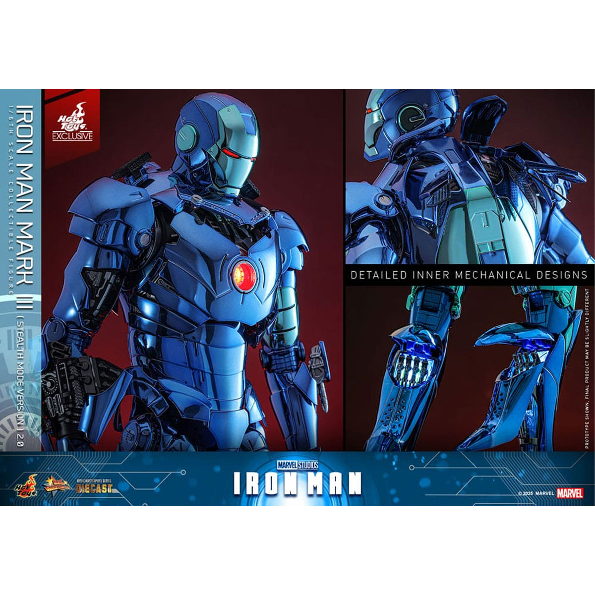 Iron Man Movie Masterpiece Diecast 1/6 Iron Man Mark III (Stealth Mode Ver.) 2.0 Hot Toys Exclusive -Action Figure