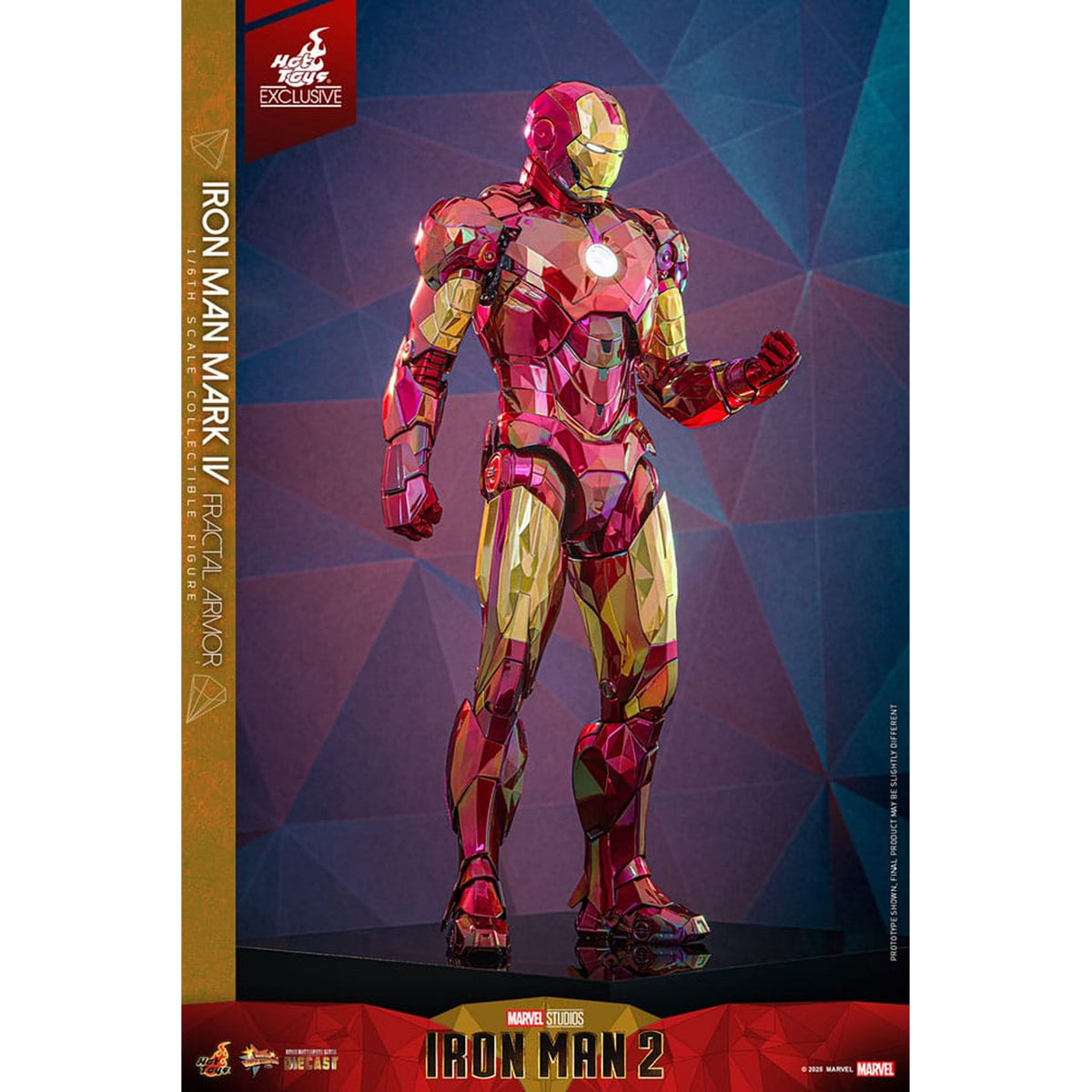 Iron Man Movie Masterpiece Diecast 1/6 Iron Man Mark VI (Fractal Armor) Hot Toys Exclusive -Action Figuuri