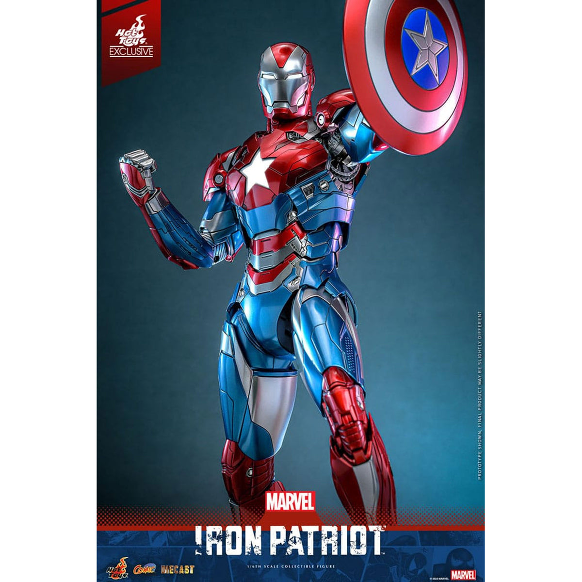 Marvel Comic Diecast Masterpiece Action Figure 1/6 Iron Patriot Hot Toys Exclusive