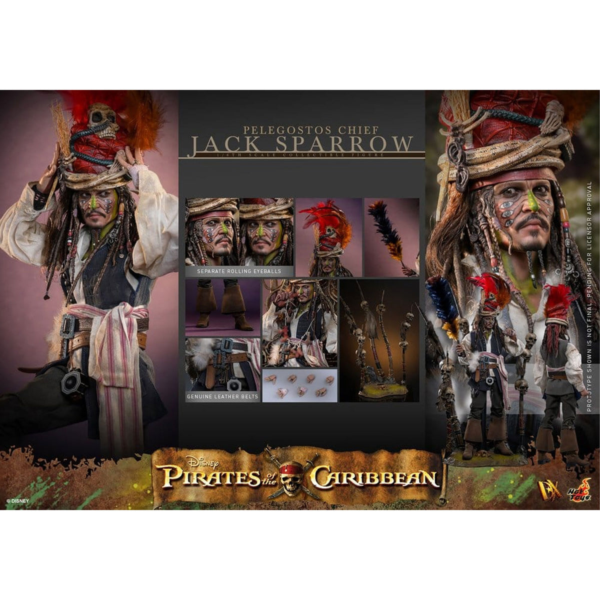 Pirates of the Caribbean: Dead Man's Chest DX 1/6 Pelegostos Chief Jack Sparrow -Action Figure
