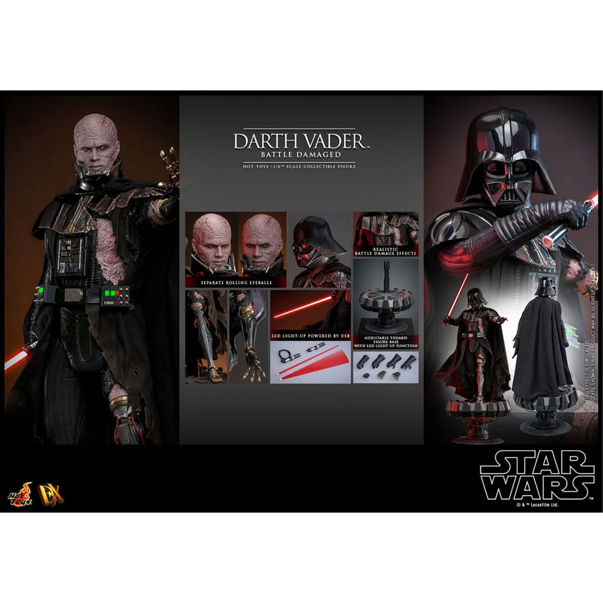 Star Wars 1/6 Darth Vader (Battle Damaged) -Action Figure