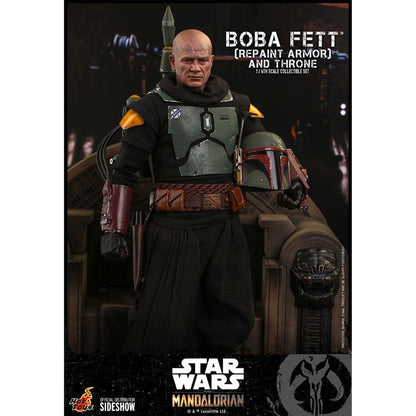 Star Wars The Mandalorian 1/6 Boba Fett (Repaint Armor) and Throne