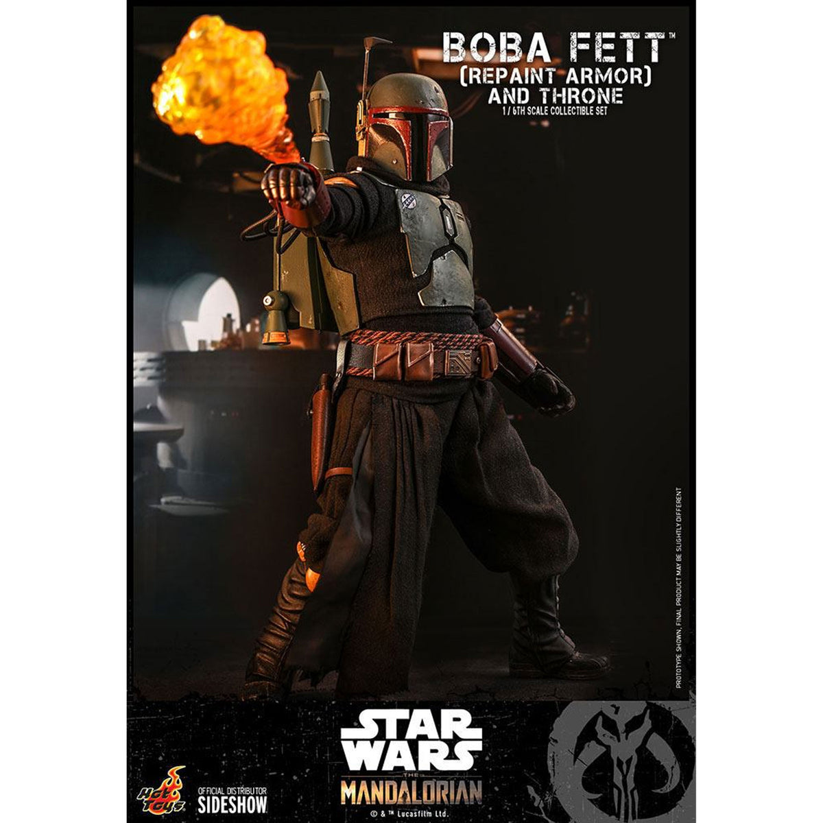 Star Wars The Mandalorian 1/6 Boba Fett (Repaint Armor) and Throne