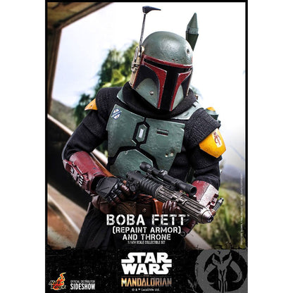 Star Wars The Mandalorian 1/6 Boba Fett (Repaint Armor) and Throne