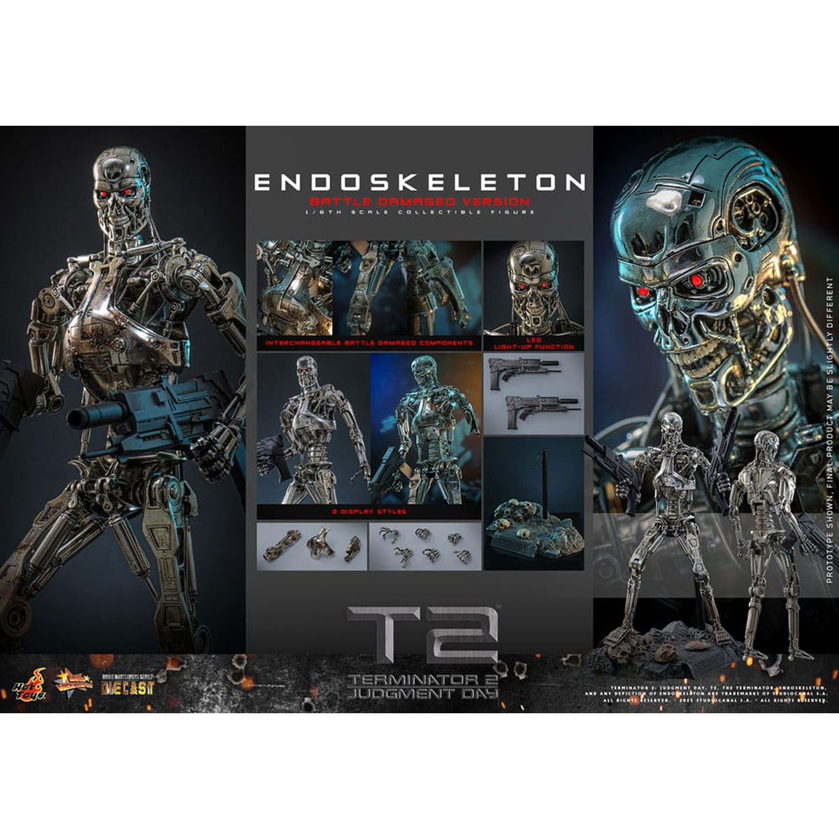Terminator 2: Judgment Day Movie Masterpiece 1/6 Endoskeleton (Battle Damaged Version) -Action Figure