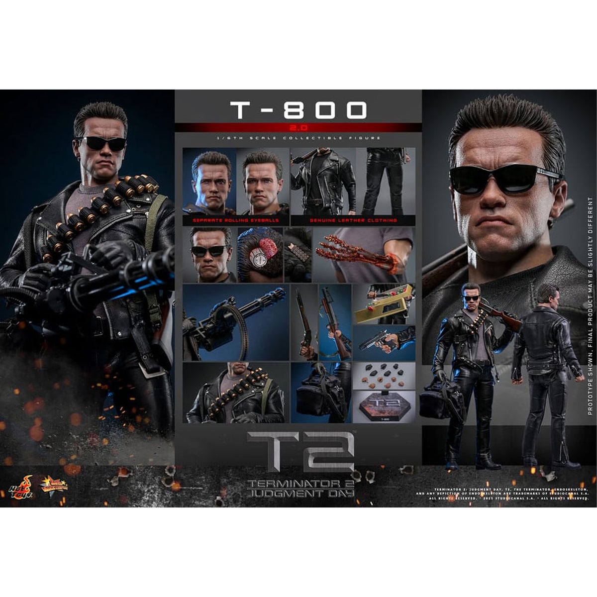 Terminator 2 Movie Masterpiece 1/6 T-800 2.0 -Action Figuuri