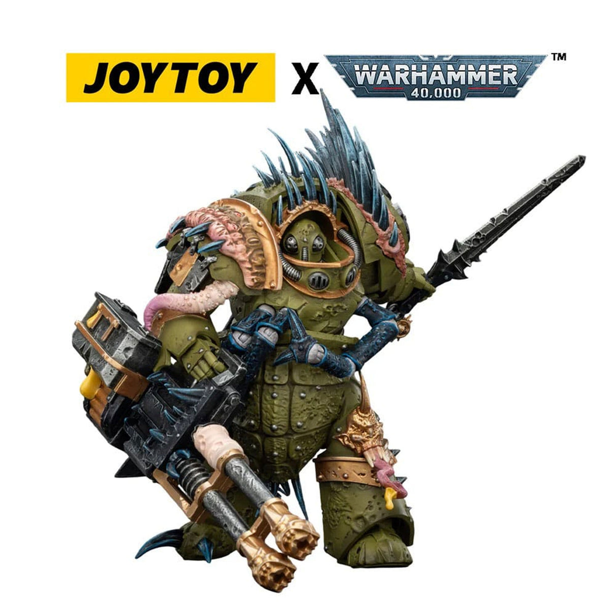 Warhammer 40,000 Death Guard Blightlord Terminator 1 with Reaper Autocannon and Bubotic Blades -Action Figure