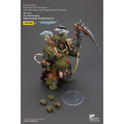 Warhammer 40k 1/18 Death Guard Deathshroud Terminator 1 with Manreaper and Plaguespurter Gauntlet -Action Figure