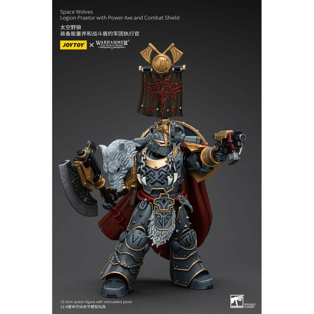 Warhammer The Horus Heresy 1/18 Space Wolves Legion Praetor with Power Axe and Combat Shield -Action Figure